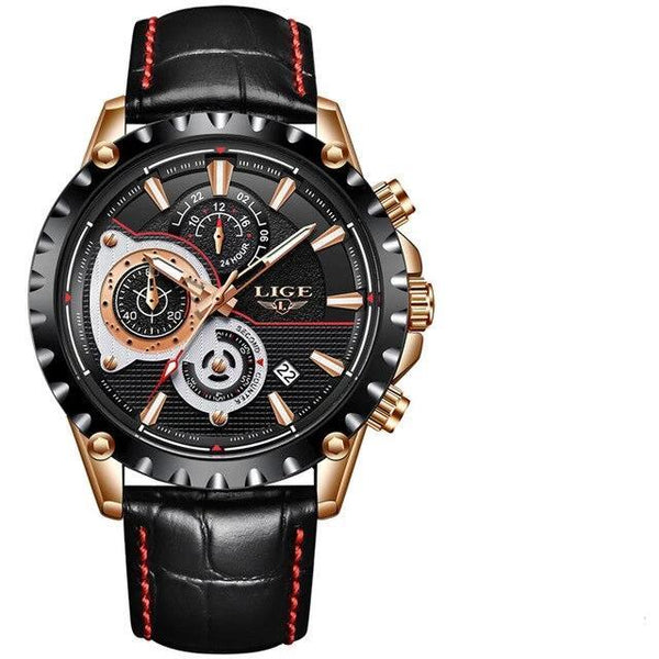 Business Elegant Men's  Watch With Chronometers Day View  Fluorescent Hands Excellent Look Unique Design Perfect Gift For Your Man