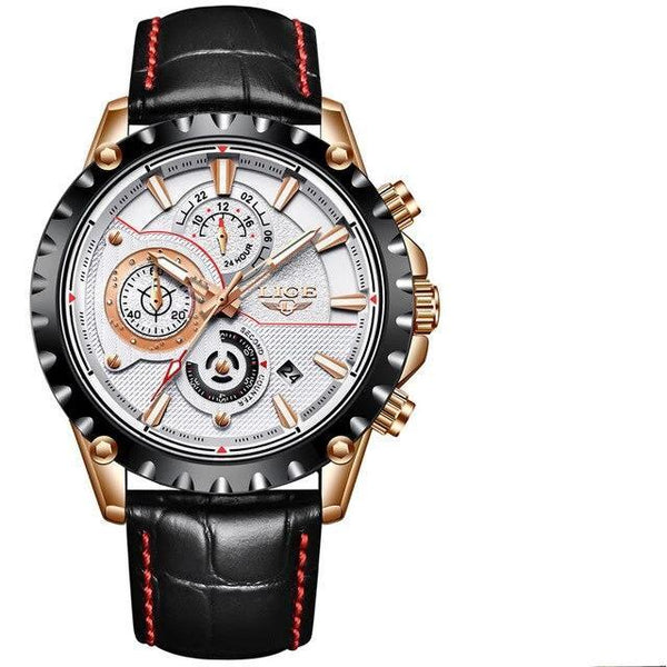 Business Elegant Men's  Watch With Chronometers Day View  Fluorescent Hands Excellent Look Unique Design Perfect Gift For Your Man