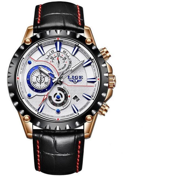 Business Elegant Men's  Watch With Chronometers Day View  Fluorescent Hands Excellent Look Unique Design Perfect Gift For Your Man