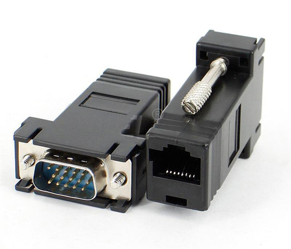 1pcs VGA Extender Male To LAN Video CAT5 CAT6 RJ45 Network VGA Extender To RJ45 Network Cable Adapter DB15 Port To RJ45 Enternet For Multimedia TV