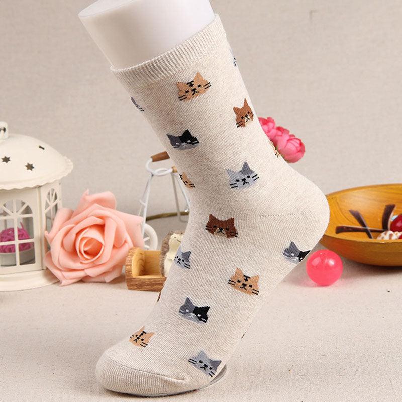 Autumn New Sock Animal Cartoon Cat Lovely Socks Combed Out Of Cotton Fashion Cute Short Socks Cat Print Stylish Color Cute Casual Socks For Men And Women