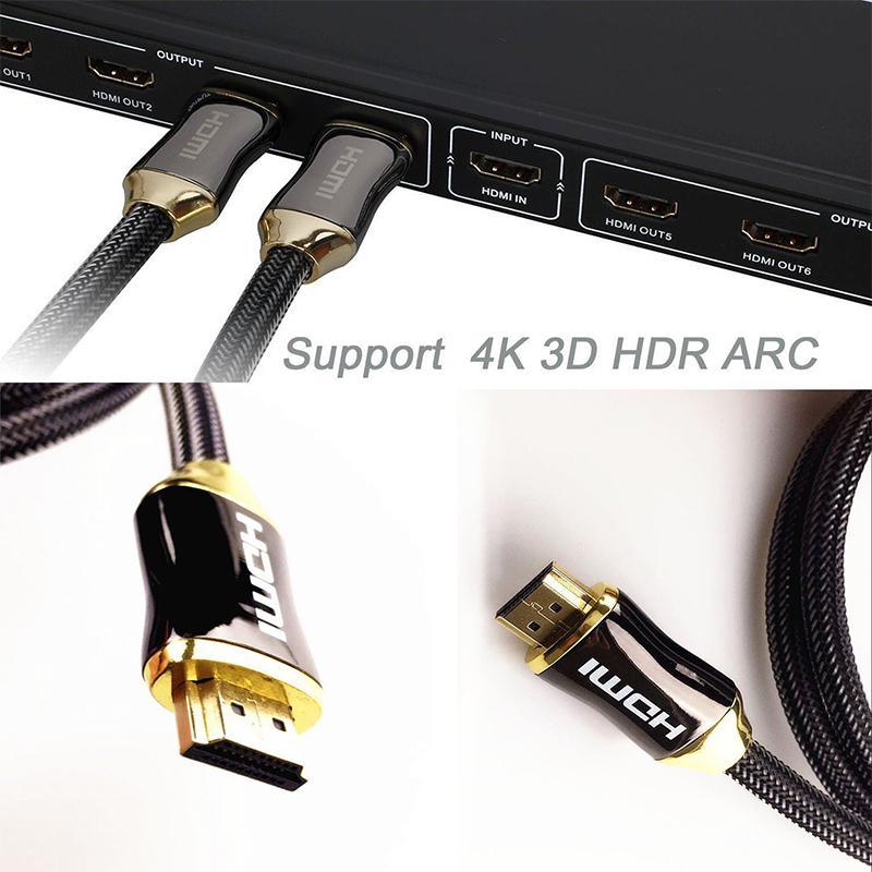 4K Display Port To HDMI Cable Adapter HDMI To HDMI Cable High Speed 2.0 Golden Plated Connection Cable Cord Compatible For UHD FHD