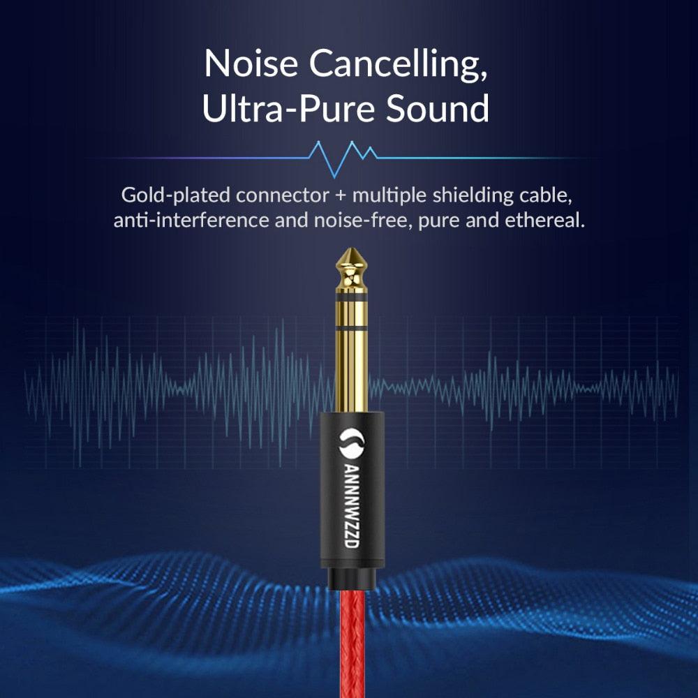 Balanced Signal 6.35mm 1/4 Inch Stereo Cable Jack For Guitar Amplifier Keyboard Professional Instrument Speaker