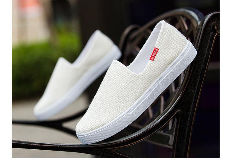 New Mens Womens Casual Flat Canvas Shoes Lightweight Elegant Shoes Men Casual Walking Sneakers Comfortable Modern White Soft Sneakers