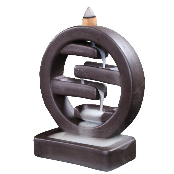Tata Round Backflow Incense Burner Waterfall