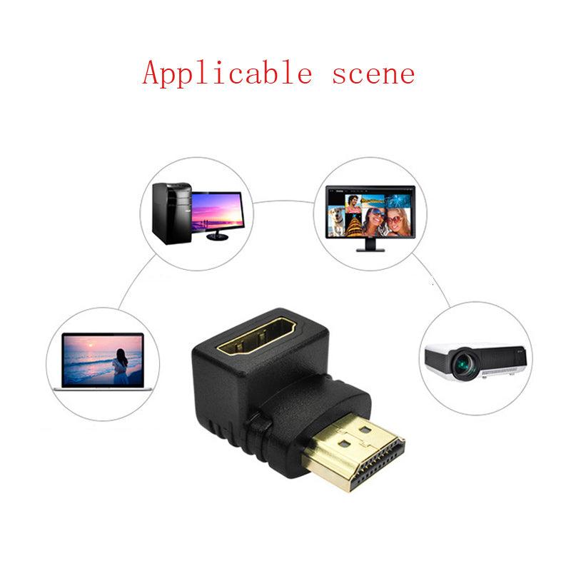 HDMI Compatible 90 Degree Right Angle Adapter HDMI 270 Degree HDMI Gold Plated HDMI 2.0 Male To Female Adapter Connector HDMI Cable Extender 3D 4K Supported