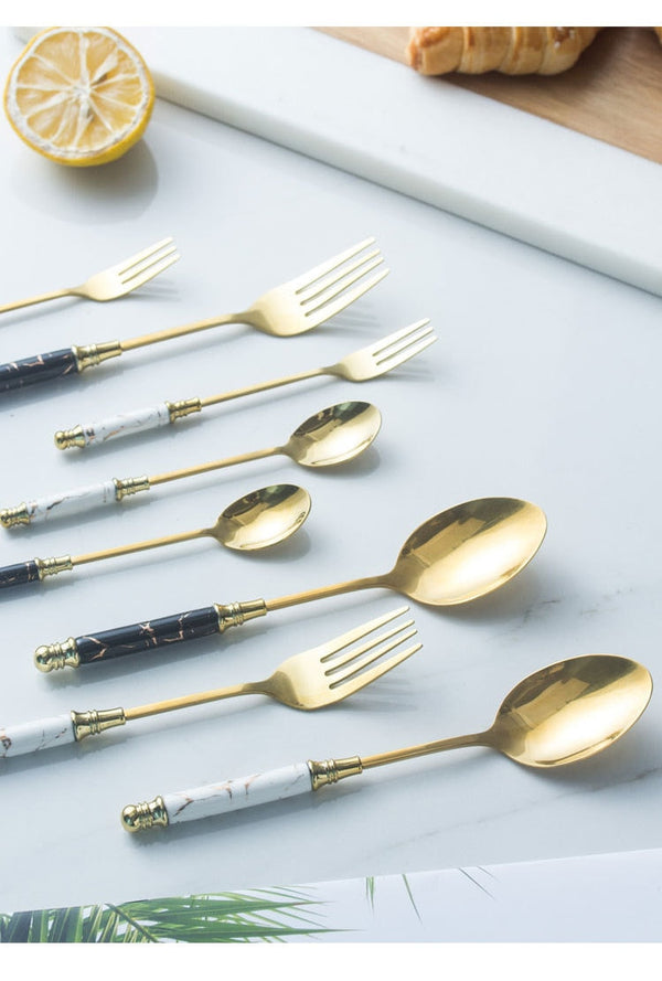 Marble Vintage Flatware Set