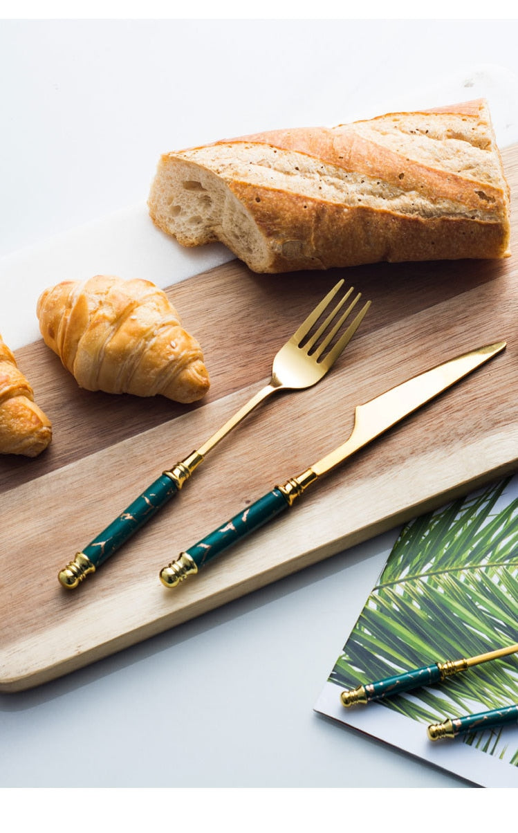 Marble Vintage Flatware Set