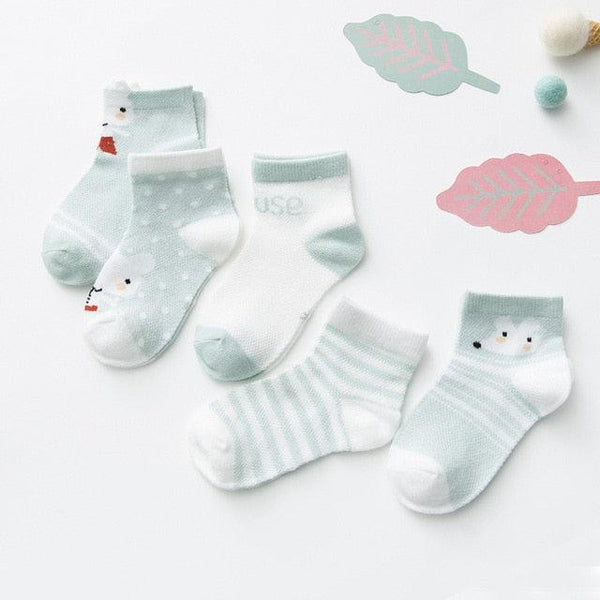 5Pairs 0-2Y Infant Baby Socks Baby Socks for Girls Cotton Mesh Cute Newborn Boy Toddler Socks Baby Clothes Accessories