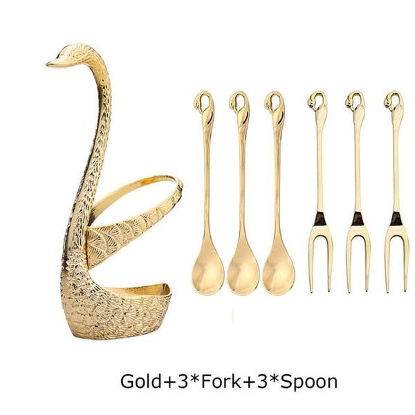 Swan Salad & Dessert Flatware