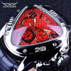 Elegant Sport Triangle Mens Watch Luxury Racing Modern Design Black Classic Leather Strap Wrist Watch For Men