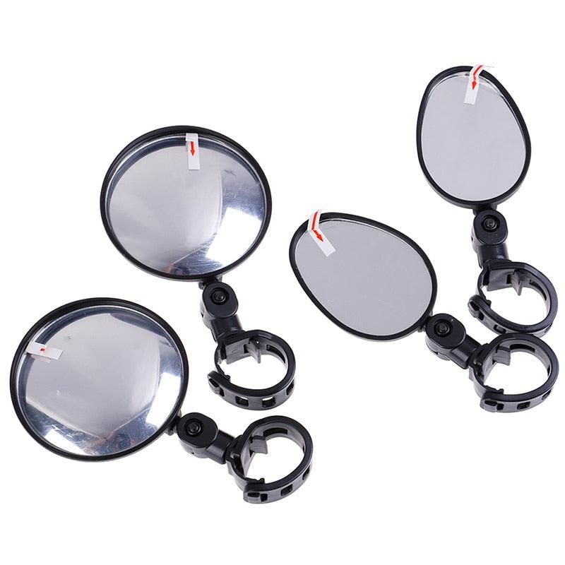 2Pcs Bicycle Mirror Universal Handlebar Rearview Mirror 360 Degree Rotate For Bike Bicycle Cycling Accessories Wide Angle Convex Mirror Adjustable Rotatable Handlebar For Mountain Bike Off Road Bike and Fixed Gear Bike Handlebars