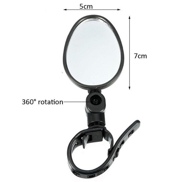 2Pcs Bicycle Mirror Universal Handlebar Rearview Mirror 360 Degree Rotate For Bike Bicycle Cycling Accessories Wide Angle Convex Mirror Adjustable Rotatable Handlebar For Mountain Bike Off Road Bike and Fixed Gear Bike Handlebars