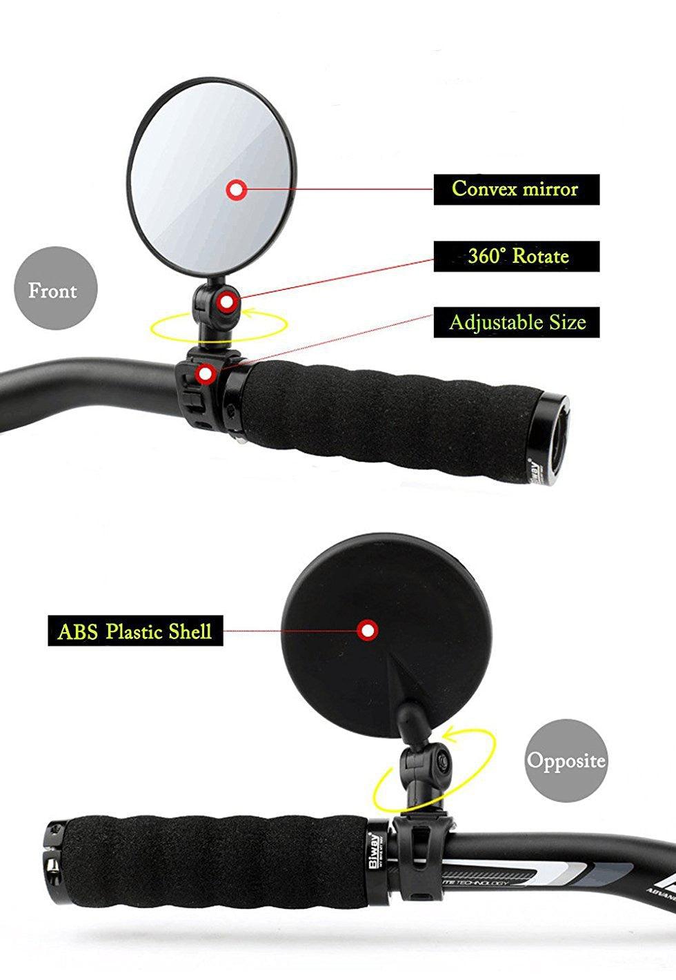 1Pc Bicycle Rearview Handlebar Mirrors Cycling Rear View Bike Silicone Handle Rearview Mirror Bike Mirrors Adjustable Bicycle Cycling Rear View Mirror For Handlebar