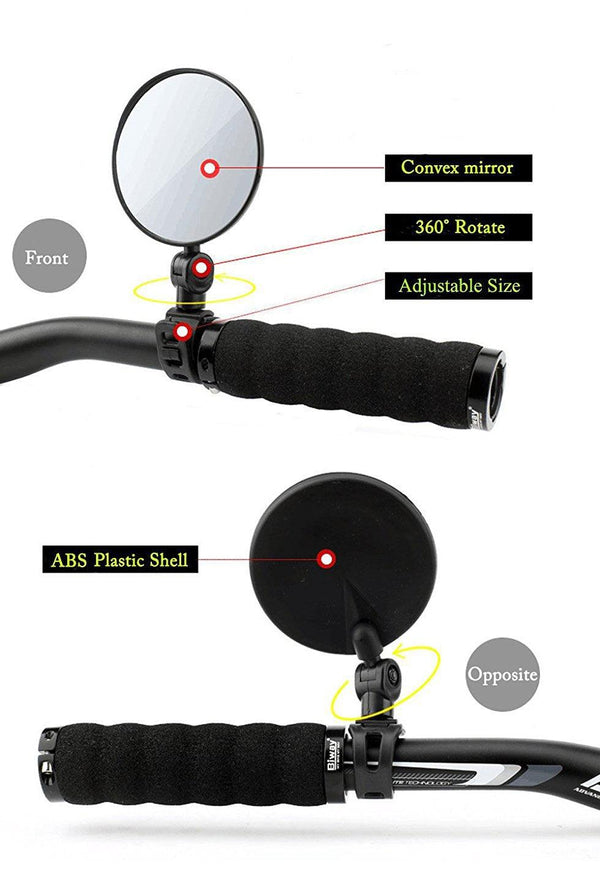 1Pc Bicycle Rearview Handlebar Mirrors Cycling Rear View Bike Silicone Handle Rearview Mirror Bike Mirrors Adjustable Bicycle Cycling Rear View Mirror For Handlebar