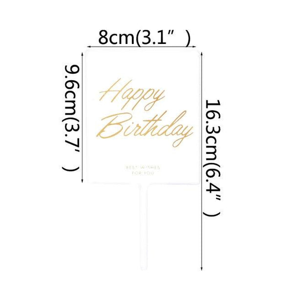 1Pcs Metal Happy Birthday Cake Topper Artificial flowers Cake Toppers Happy Birthday Cake Topper Metal And Acrylic Cake Decoration With Pink Artificial Flower Cluster For DIY Baby Shower Birthday Party Decoration Baking Decor