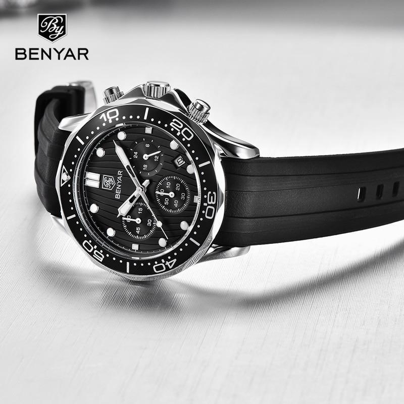 Black Multifunctional Sport Men Watches Luxury Quartz Watches Fashion Chronograph Stylish Elegant Comfortable Watch For Men