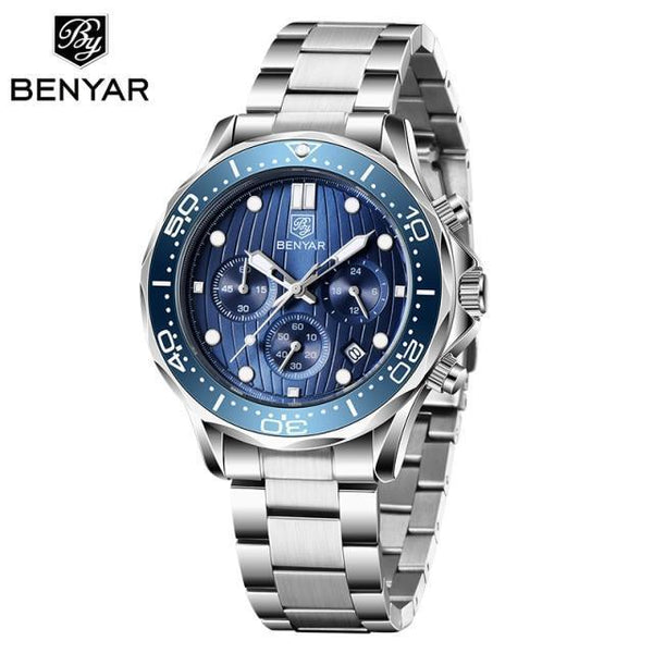 Black Multifunctional Sport Men Watches Luxury Quartz Watches Fashion Chronograph Stylish Elegant Comfortable Watch For Men