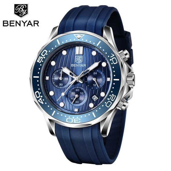 Black Multifunctional Sport Men Watches Luxury Quartz Watches Fashion Chronograph Stylish Elegant Comfortable Watch For Men