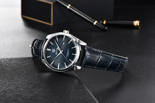 Leather Fashion Sport Men's Watches Luxury Military Quartz Analog Waterproof Men Watch