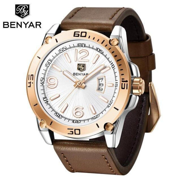 Top Luxury Fashion Mens Watches Quartz Casual Leather Design Sport Analog Waterproof Classic Wrist Watch
