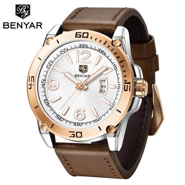 Top Luxury Fashion Mens Watches Quartz Casual Leather Design Sport Analog Waterproof Classic Wrist Watch