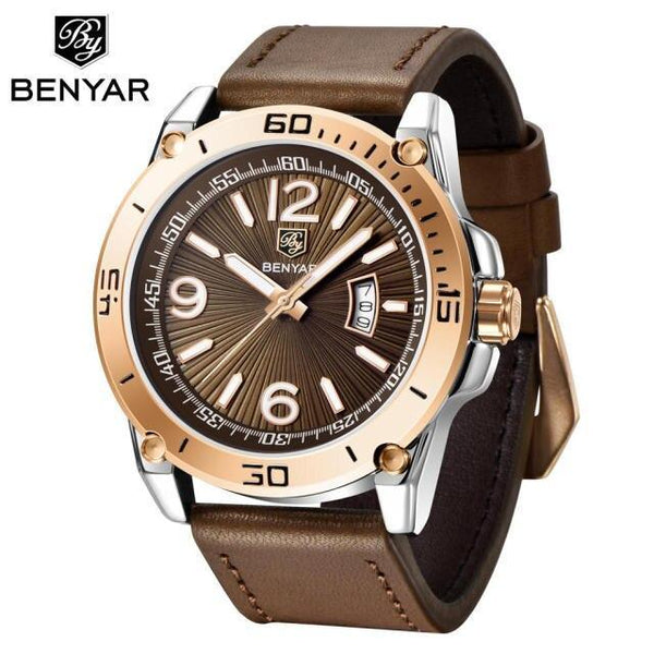 Top Luxury Fashion Mens Watches Quartz Casual Leather Design Sport Analog Waterproof Classic Wrist Watch