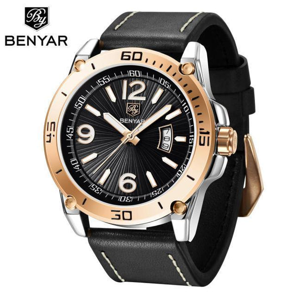 Top Luxury Fashion Mens Watches Quartz Casual Leather Design Sport Analog Waterproof Classic Wrist Watch