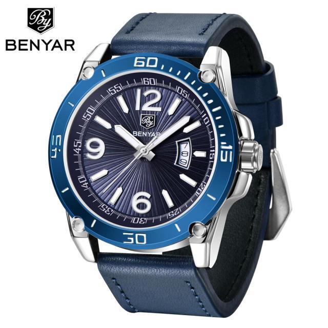 Top Luxury Fashion Mens Watches Quartz Casual Leather Design Sport Analog Waterproof Classic Wrist Watch