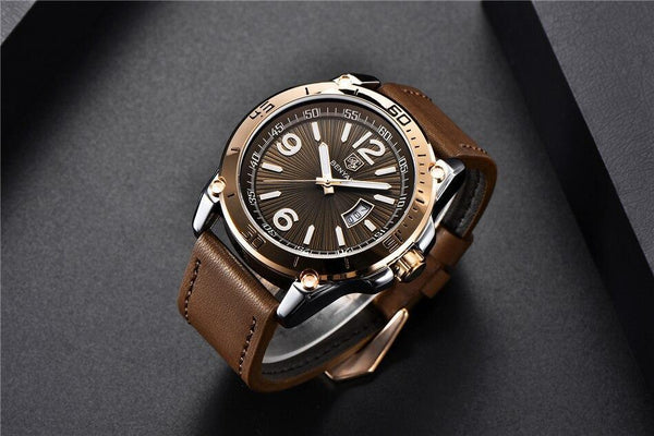 Top Luxury Fashion Mens Watches Quartz Casual Leather Design Sport Analog Waterproof Classic Wrist Watch