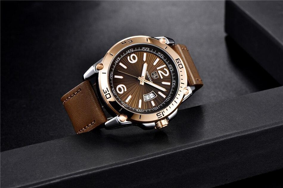 Top Luxury Fashion Mens Watches Quartz Casual Leather Design Sport Analog Waterproof Classic Wrist Watch