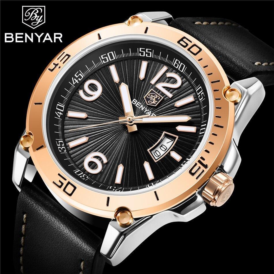 Top Luxury Fashion Mens Watches Quartz Casual Leather Design Sport Analog Waterproof Classic Wrist Watch