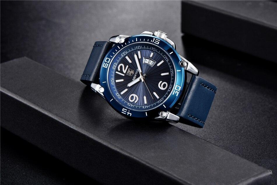 Top Luxury Fashion Mens Watches Quartz Casual Leather Design Sport Analog Waterproof Classic Wrist Watch