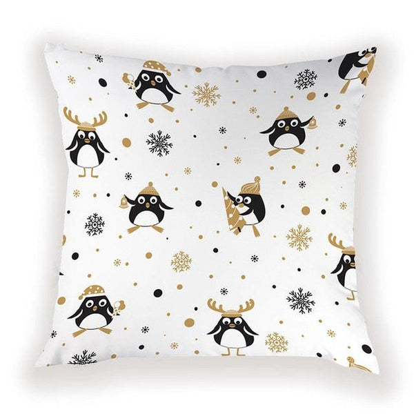 New Year Christmas Decorations Pillows Cover Christmas Décor for Home Christmas Tree Snowflake Snowman Reindeer Home Decor Throw Pillow Case Cushion Cover Santa Merry Christmas Gift Xmas 45x45cm