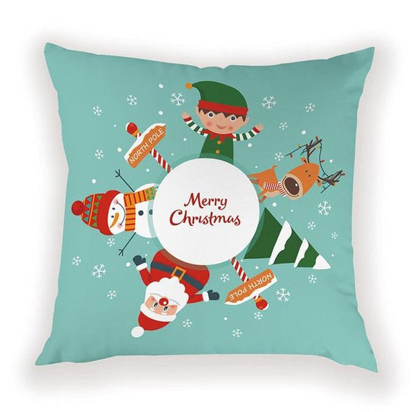 New Year Christmas Decorations Pillows Cover Christmas Décor for Home Christmas Tree Snowflake Snowman Reindeer Home Decor Throw Pillow Case Cushion Cover Santa Merry Christmas Gift Xmas 45x45cm