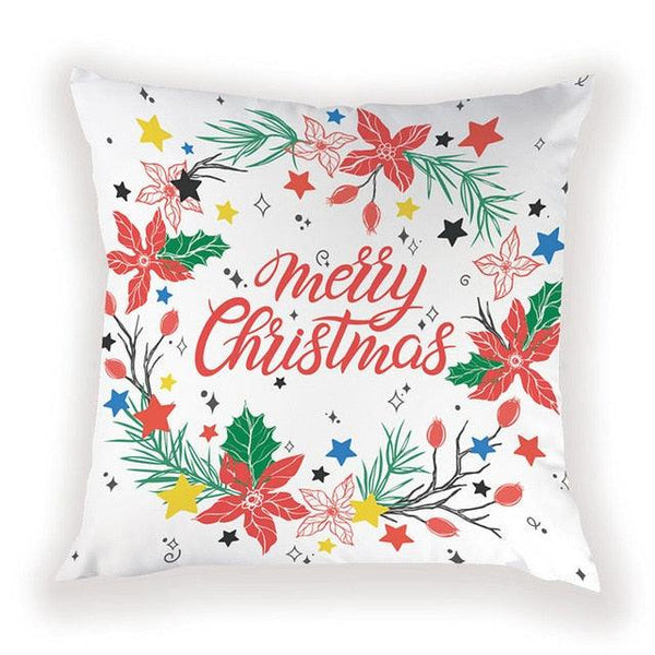 New Year Christmas Decorations Pillows Cover Christmas Décor for Home Christmas Tree Snowflake Snowman Reindeer Home Decor Throw Pillow Case Cushion Cover Santa Merry Christmas Gift Xmas 45x45cm