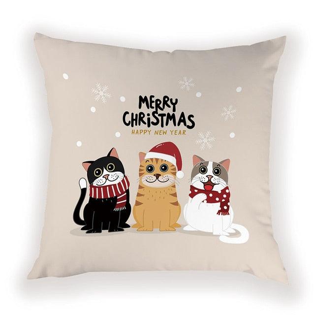 New Year Christmas Decorations Pillows Cover Christmas Décor for Home Christmas Tree Snowflake Snowman Reindeer Home Decor Throw Pillow Case Cushion Cover Santa Merry Christmas Gift Xmas 45x45cm