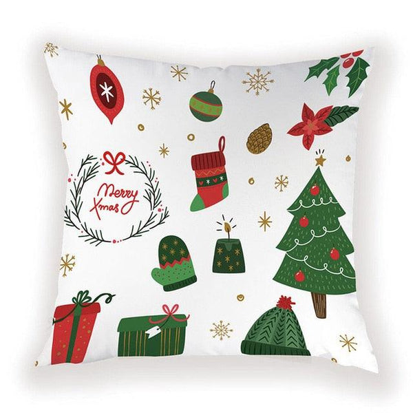 New Year Christmas Decorations Pillows Cover Christmas Décor for Home Christmas Tree Snowflake Snowman Reindeer Home Decor Throw Pillow Case Cushion Cover Santa Merry Christmas Gift Xmas 45x45cm