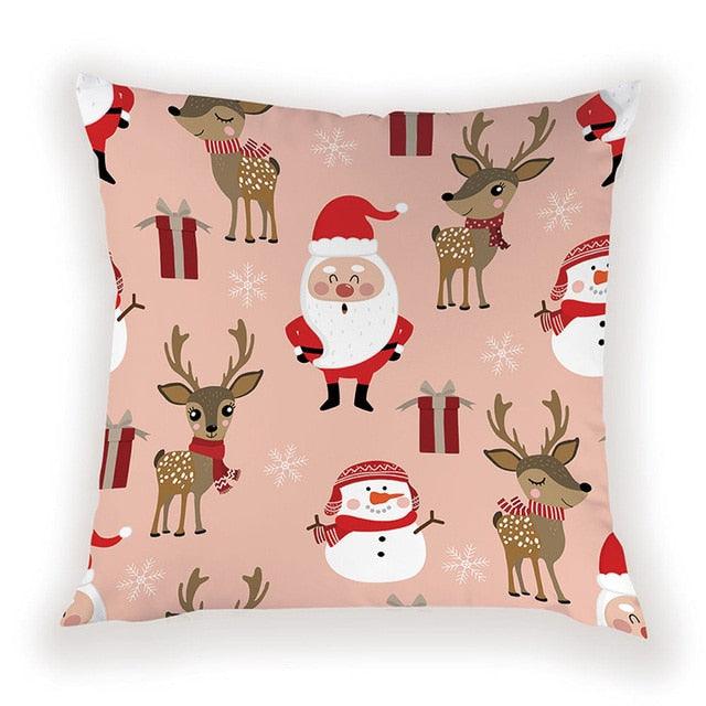 New Year Christmas Decorations Pillows Cover Christmas Décor for Home Christmas Tree Snowflake Snowman Reindeer Home Decor Throw Pillow Case Cushion Cover Santa Merry Christmas Gift Xmas 45x45cm