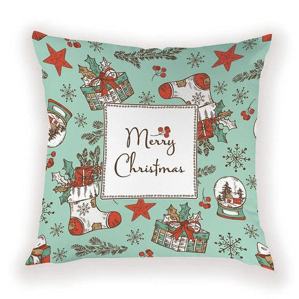 New Year Christmas Decorations Pillows Cover Christmas Décor for Home Christmas Tree Snowflake Snowman Reindeer Home Decor Throw Pillow Case Cushion Cover Santa Merry Christmas Gift Xmas 45x45cm