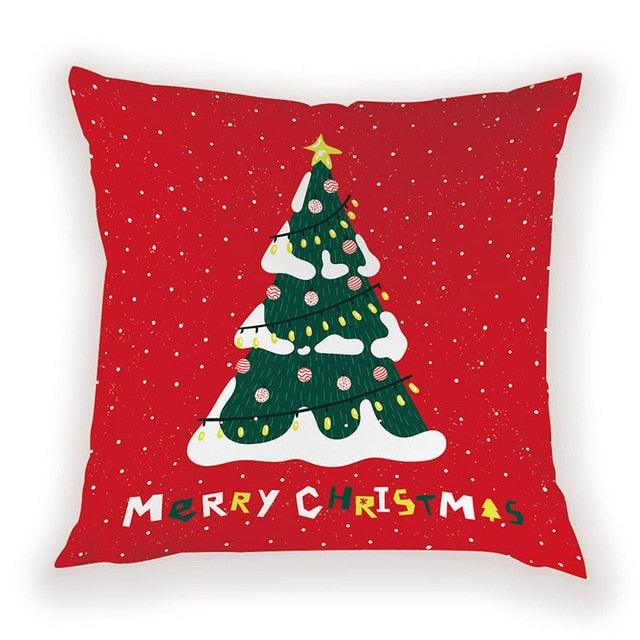 New Year Christmas Decorations Pillows Cover Christmas Décor for Home Christmas Tree Snowflake Snowman Reindeer Home Decor Throw Pillow Case Cushion Cover Santa Merry Christmas Gift Xmas 45x45cm