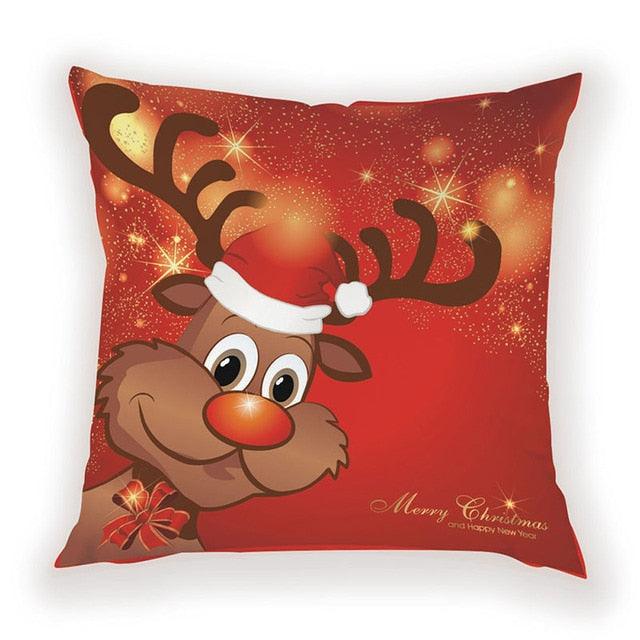 New Year Christmas Decorations Pillows Cover Christmas Décor for Home Christmas Tree Snowflake Snowman Reindeer Home Decor Throw Pillow Case Cushion Cover Santa Merry Christmas Gift Xmas 45x45cm