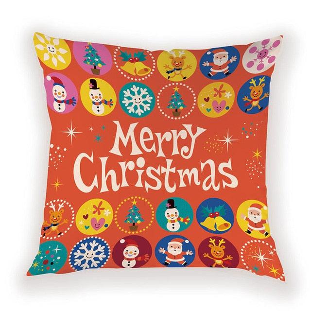 New Year Christmas Decorations Pillows Cover Christmas Décor for Home Christmas Tree Snowflake Snowman Reindeer Home Decor Throw Pillow Case Cushion Cover Santa Merry Christmas Gift Xmas 45x45cm