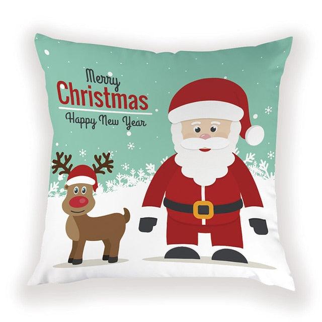 New Year Christmas Decorations Pillows Cover Christmas Décor for Home Christmas Tree Snowflake Snowman Reindeer Home Decor Throw Pillow Case Cushion Cover Santa Merry Christmas Gift Xmas 45x45cm