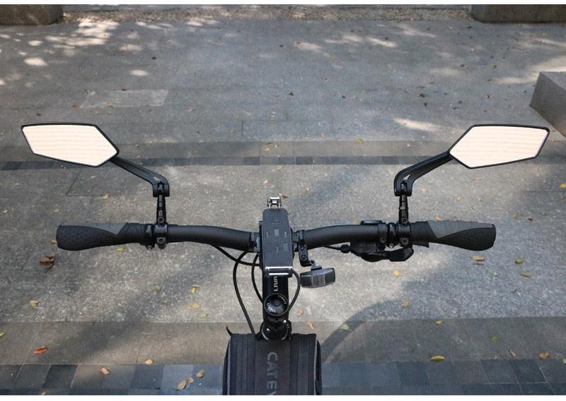 New Scratch Resistant Glass Lens Rear View Mirror Bike Cycling Clear Wide Range Back Sight Rearview Reflector Adjustable Handlebar Rotatable Bicycle Rear View Glass Mirror Wide Angle Acrylic  Safety Mirror New Scratch Resistant Glass Lens