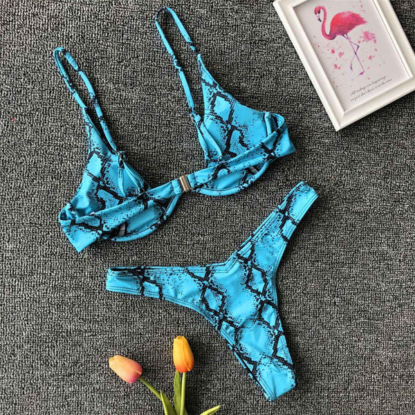 Underwired Bikini Female Swimsuit Women Swimwear Two-Piece V Shape Wire Bikini Set Bather Bathing Suit Women Micro Bikini Set Shiny Metallic 2 Piece Swimsuit Push Up Underwire Swimwear Bathing Suit