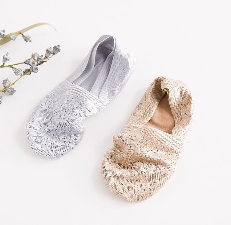 5 Pairs Fashion Women Girls Summer Socks 7 Color Style Lace Flower Short Sock Antiskid Invisible Ankle Socks For Women