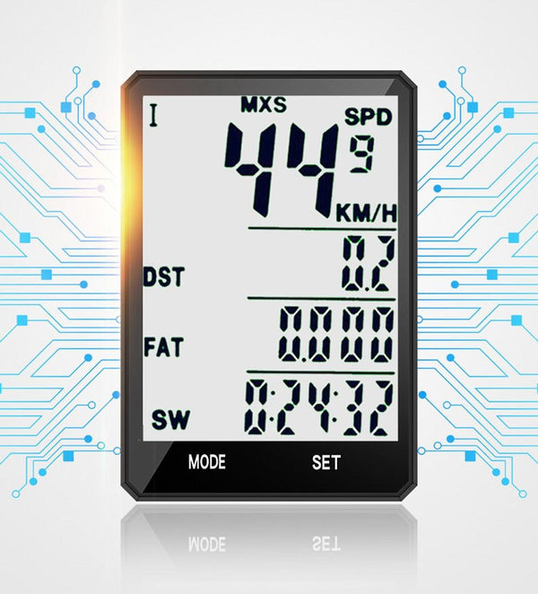 Waterproof Bicycle Computer Wireless And Wired Bike Cycling Odometer Stopwatch Speedometer Bicycle Speedometer With LCD Display 20 Functions And Automatic Wake-up