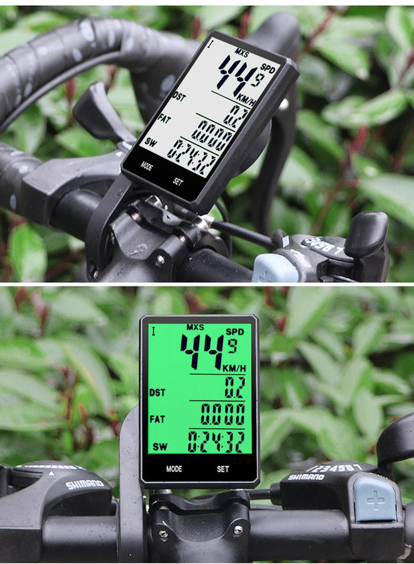 Waterproof Bicycle Computer Wireless And Wired Bike Cycling Odometer Stopwatch Speedometer Bicycle Speedometer With LCD Display 20 Functions And Automatic Wake-up