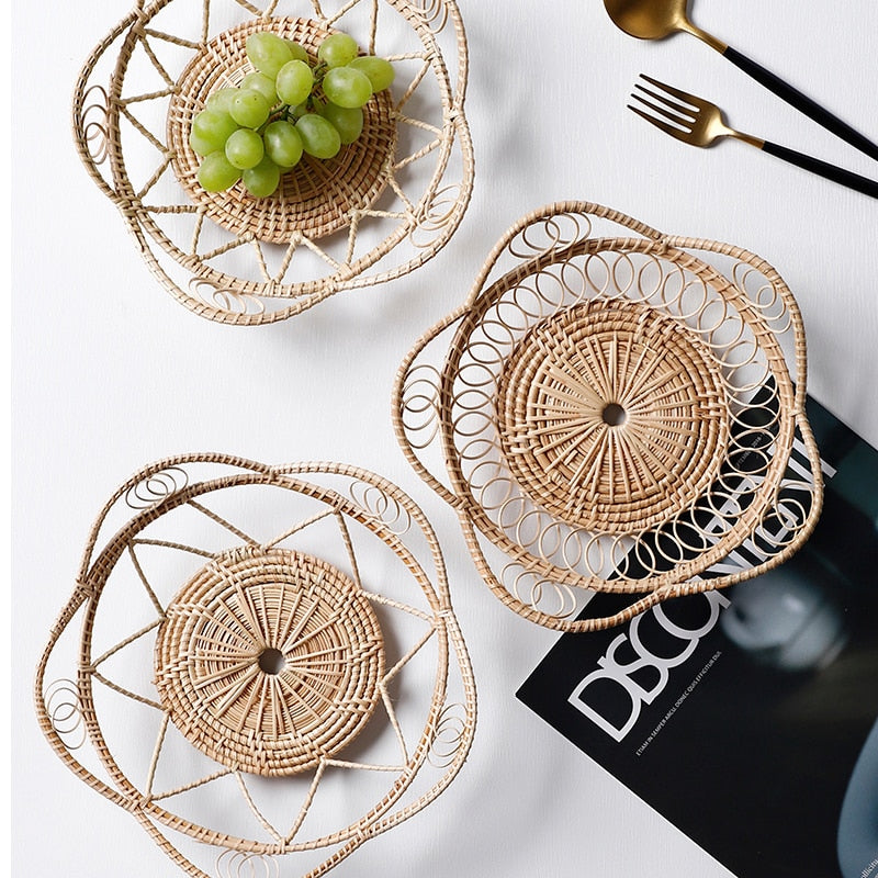Petals Wicker Rattan Tray